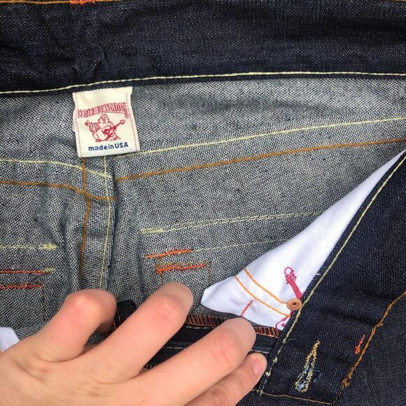 Brand New Vintage True Religion Embroidered Jeans Size 32 JOEY Blue - Picture 12 of 12